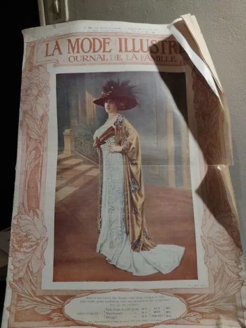 La Mode Illustrée N°24 12 Juin 1910 Robe En Soie Liberty Blue