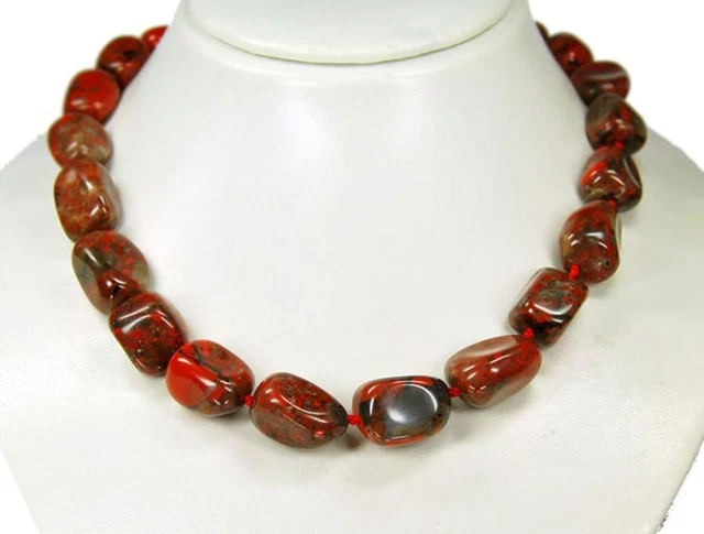 Collier En Jaspe Orbiculaire De Madagascar, Pierre Naturelle Lithothérapie - Neuf Avec étiquette
