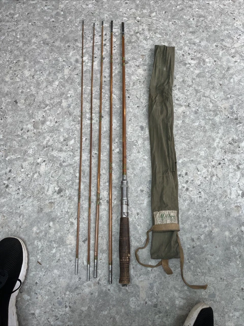 VINTAGE BAMBOO SPLIT Cane Fly Fishing Rod Boxed Mitsuru Co Japan Cork ...