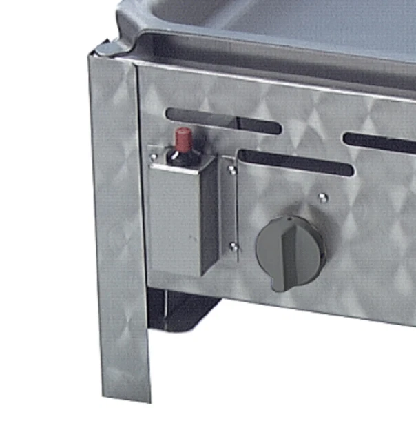 Gastrobräter Edelstahl Gastrogrill 2er, Gasgrill mit Pfanne, H: 6 cm, 2 flammig 2