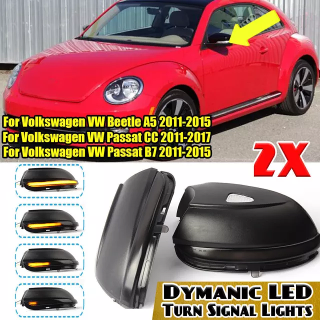 Dynamic LED Turn Signal Side Mirror Lights For VW Beetle CC Passat B7 Jetta MK6