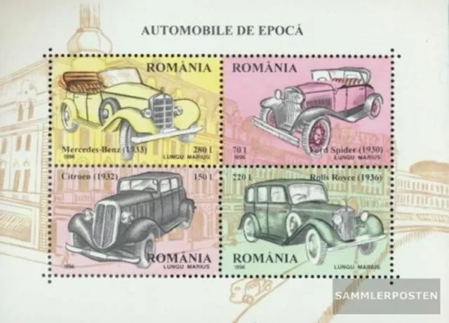 Rumania Bloque 303 (completa edición) nuevo con goma original 1996 automóviles