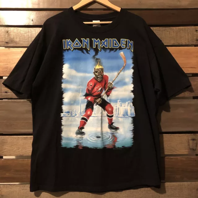 Vintage Iron Maiden Canadian Tour Shirt 2008 2XL XXL Team Canada Hockey RARE