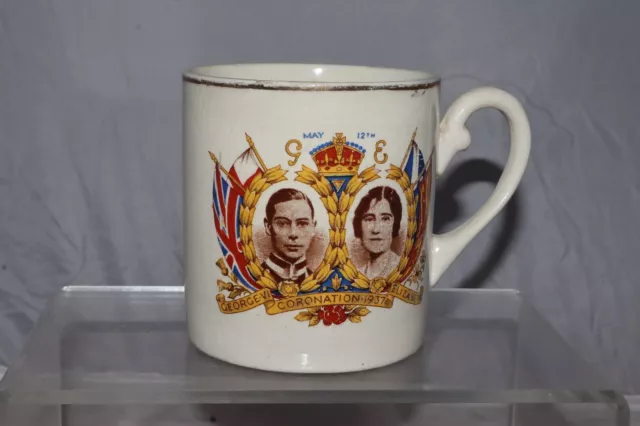 Small King George VI Coronation Mug c.1937 With Princess Elizabeth Detail. RARE