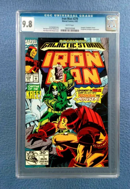 Iron Man #279 Cgc 9.8 Near Mint/Mint White Pages Marvel Comics Ronan Appearance