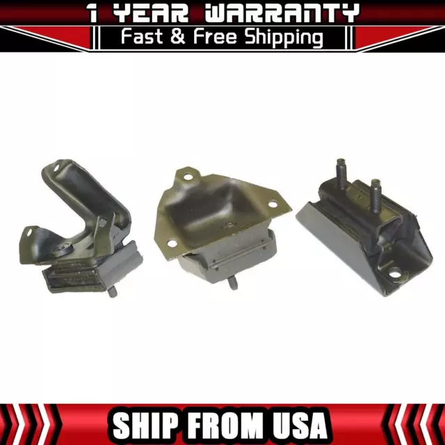 3 X Engine Motor Mounts MT Mount Fits 94-95 FORD F-150 L6 4.9L 4WD RWD Anchor