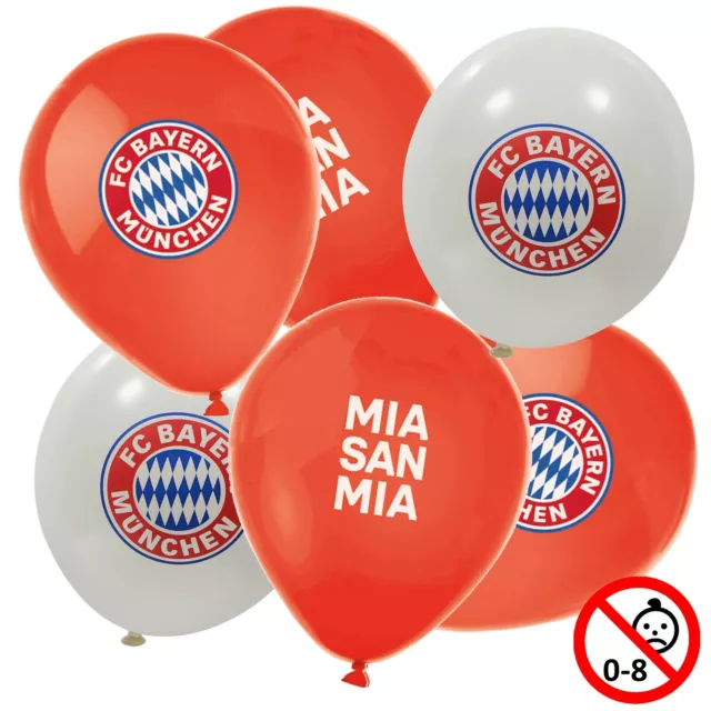 Luftballons FC Bayern München Luftballon 6er Set 4 x Rot 2 x Weiß Ballons FCB