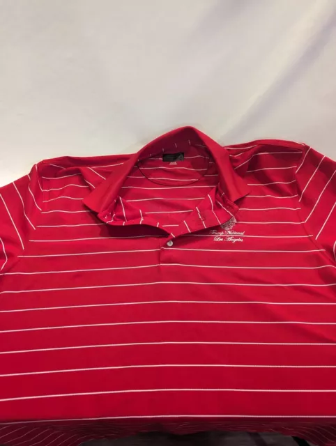 TRUMP NATIONAL GOLF Club Polo Shirt Mens XL Red Striped Athletic ...