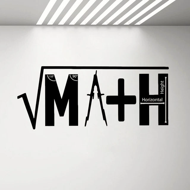 MATH WALL DECAL Sign Decal Classroom Mathematics Poster School Vinyl