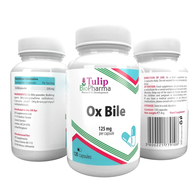 Lab Ox OX BILE 125MG 120 Capsules, 3rd Party Lab Tested, High Strength ...