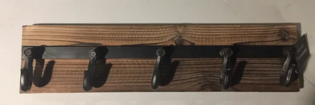 24" Vintage Look wood  Coat Rack with 5  Hooks- Free Shipping