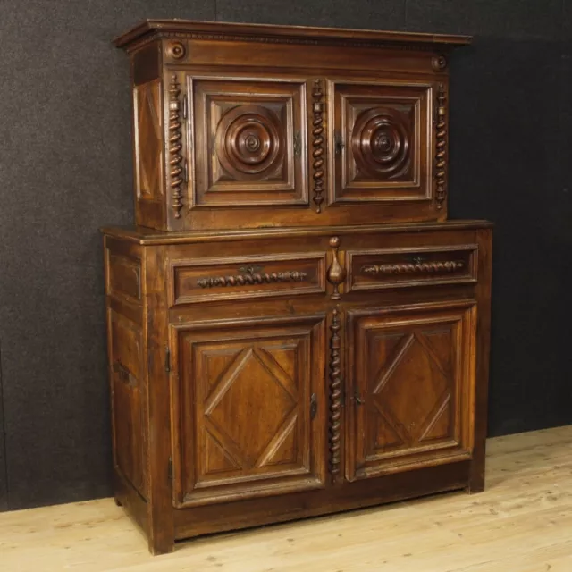 Antique Luigi XIII Style Cabinet 700 Double Body Walnut Wood Dresser