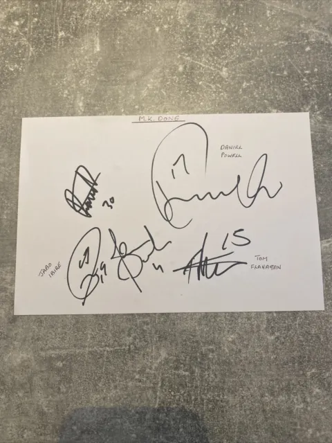 11 X Mk Dons Fc signatures - hand signed - white autograph paper