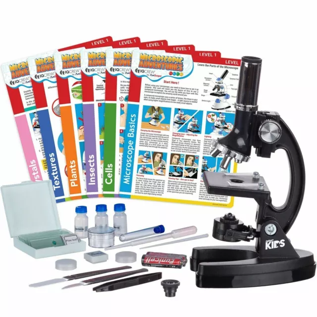 Amscope 120x-1200x Enfants 48pc Composé Microscope Science Kit Avec / Expérience