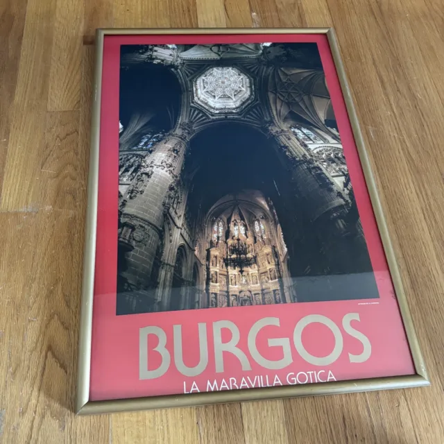 Vintage Burgos Cathedral Gothic Interior Architecture Art 26x18 Inches