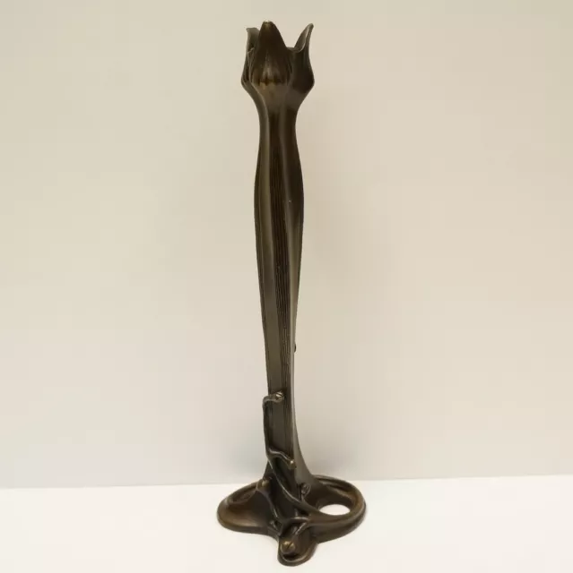 Estatua Candelero Art Deco Estilo Art Nouveau Estilo Bronce sólido Firmado