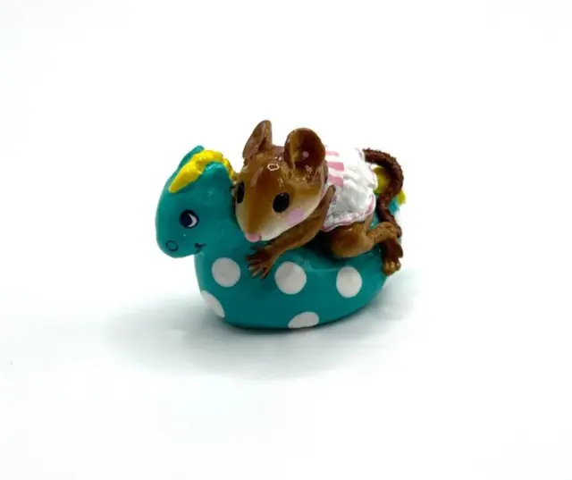 Wee Forest Folk WFF M-219 Spotted Sea Horse - Turquoise - Retired in 1999