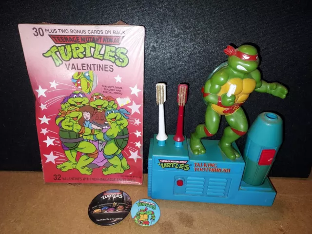 Vintage Teenage Mutant Ninja Turtles 1989 Toothbrush RAPHAEL UNTESTED Valentines