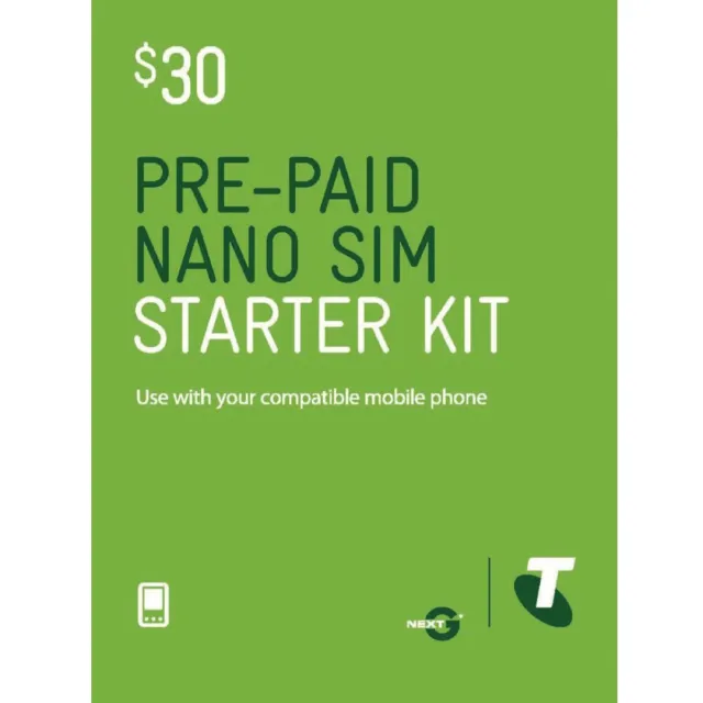 New Telstra Prepaid $30 Nano Sim Card Starter Pack Kit Next G 3G 4G Gsm Mobile