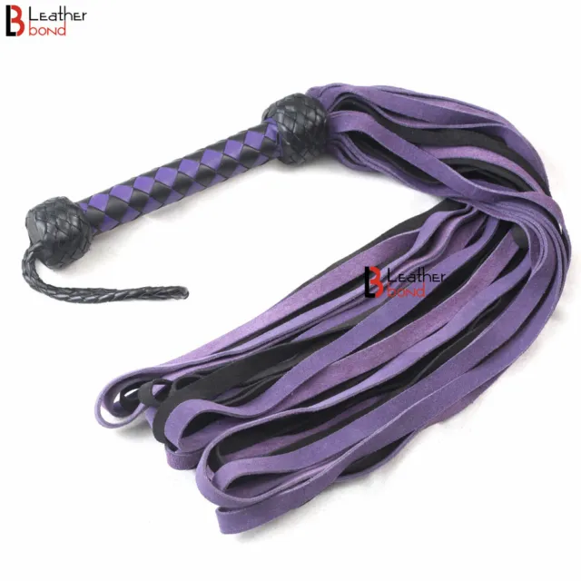 Genuine Cow Hide Leather Heavy Duty 50 Falls Flogger, Steel Handle Flogger  Whip