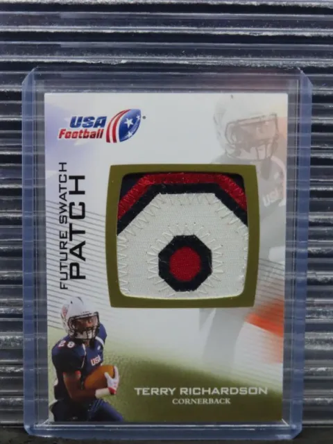 2012 USA Football Terry Richardson Future Swatch Letter Patch RC #FS-45 (B)