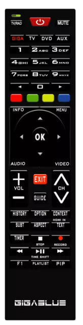 GigaBlue Remotecontrol V2 Universal Fernbedienung für alle GigaBlue Receiver