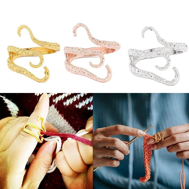 Thimble Ring Knitting Loop Crochet Finger Wear Yarn Guides  Sewing Accessories