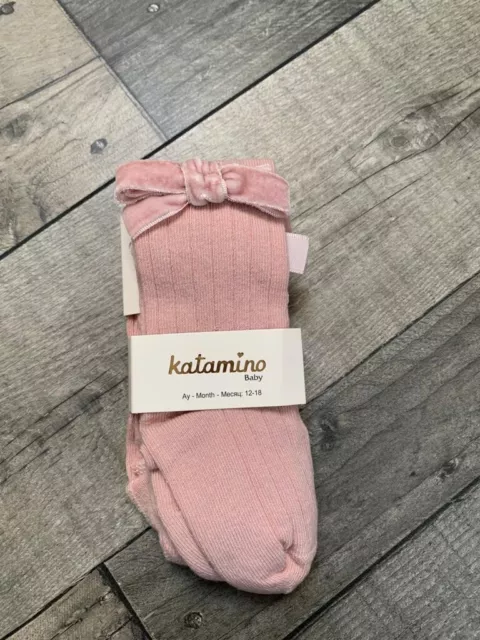 Baby girl tights with bows Age 12-18 months BNWT