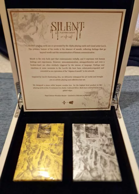 Silent Playing Cards Deluxe Lacquer Collector's Boxset  by ALPHA only 300 made!!