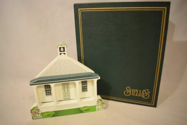 SHELIA'S 1993 AMISH SCHOOL & REICHERT HOUSE  Shelf Sitter NIB AMS02 II   (d718)