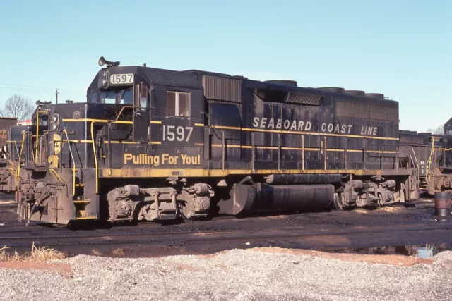Original Slide SCL Seaboard Coast Line GP40 #1597 - Atlanta GA 1978