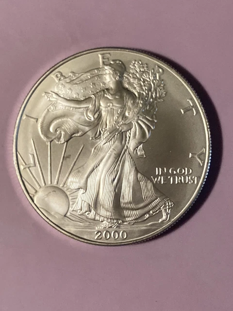 2000 American Eagle Silver Dollar - One troy oz - Uncirculated - Better Date 2000 American Eagle Silver Dollar - One troy oz - Uncirculated - Better Date