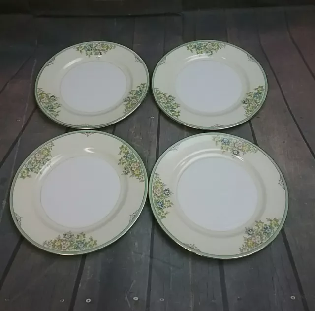 Vintage N.S.P. Meito China Set of 4 Bread & Butter Plates Handpainted Japan