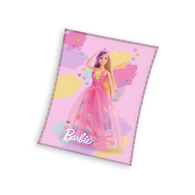 Barbie Couverture Dreamtopia Rose Super Doux en Polaire Enfants Filles Officiel