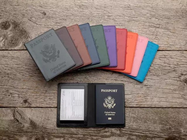 Personalized Passport Holder, Passport Cover, Passport Wallet, weeding Gift USA