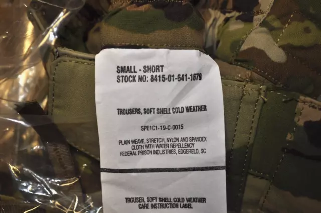 SMALL SHORT ECWCS L5 Soft Shell Cold Weather Pants Level 5 Trousers Multicam OCP 5