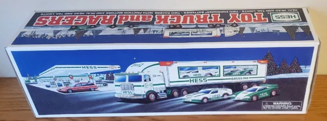 1997 Hess Toy Truck And Two Race Cars In Box 3