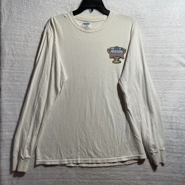 Vtg NCAA Sugar Bowl 2007 LSU Vs Notre Dame Mens Medium White Long Sleeve Crew