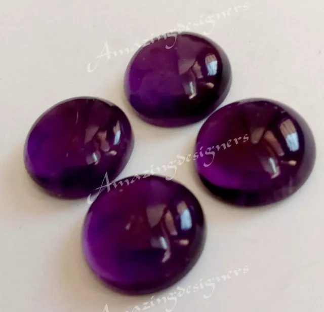 Natural Purple Amethyst Round Cabochon 3mm To 15mm Loose Gemstone