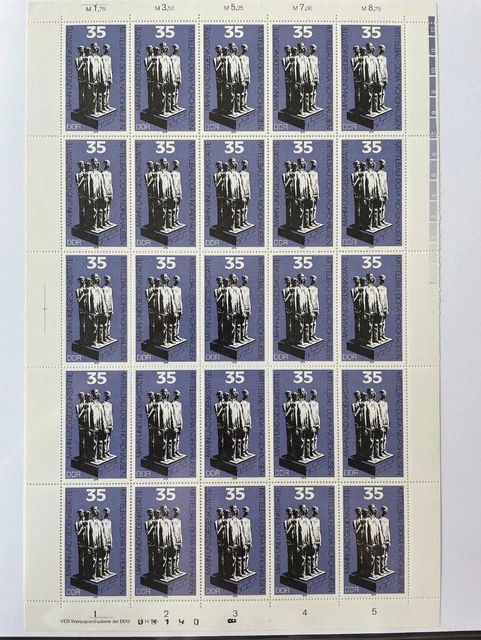 DDR, MiNr. 2451 DV DW I Zähnung L kompletter Bogen FNr I postfrisch Druckvermerk