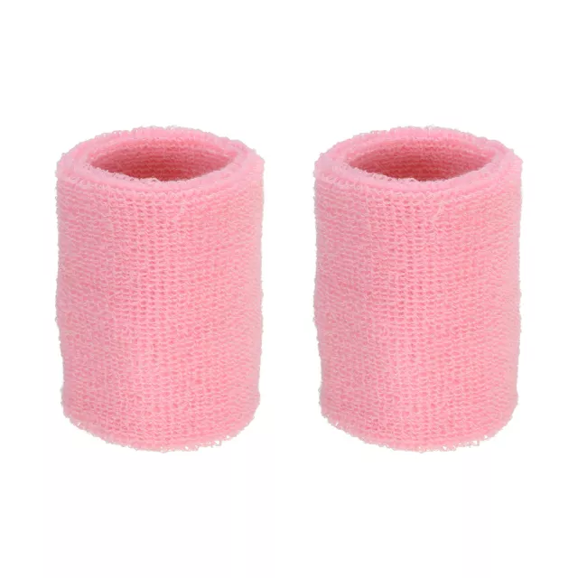 2Pcs 8x10cm Sport Wristbands Cotton Athletic Sweatband Pink