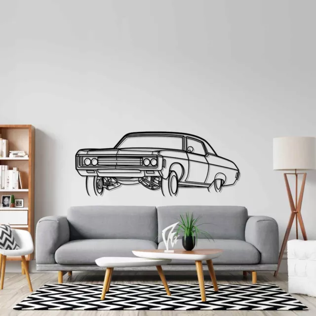 Wall Art Home Decor 3D Acrylic Metal Car Auto Poster USA Silhouette Impala 1969