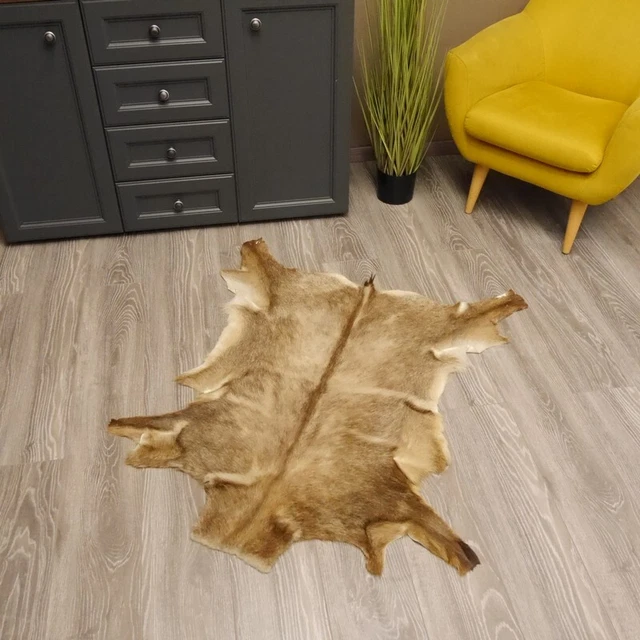 Gamuza Piel Alfombra Decoración Longitud 117cm Decoración