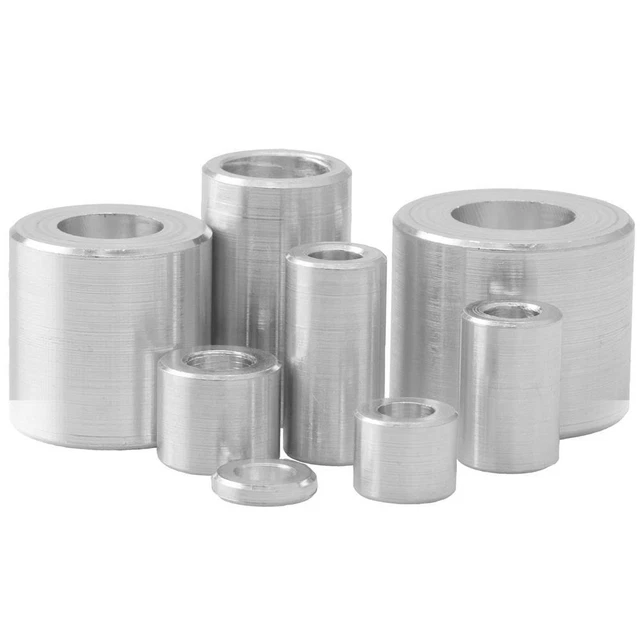 50 Distanzhülsen M5 – AlMgSi0,5, 15x5,3x10 Mm, Aluminium – Abstandshalter Für Möbel, Elektronik, Maschinenbau