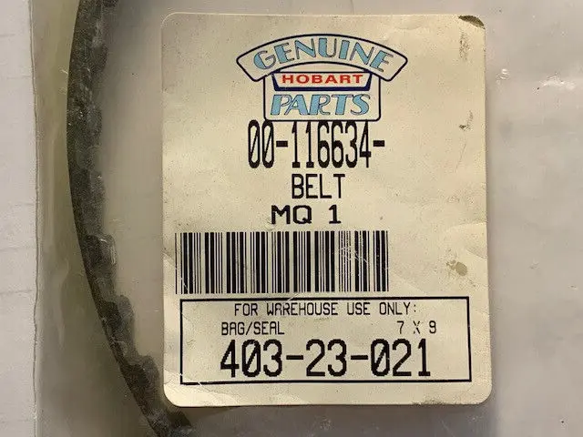 Hobart Mixer Belt PN 00-116634 NIB / New in Bag Genuine OEM Food Cutter Part NOS