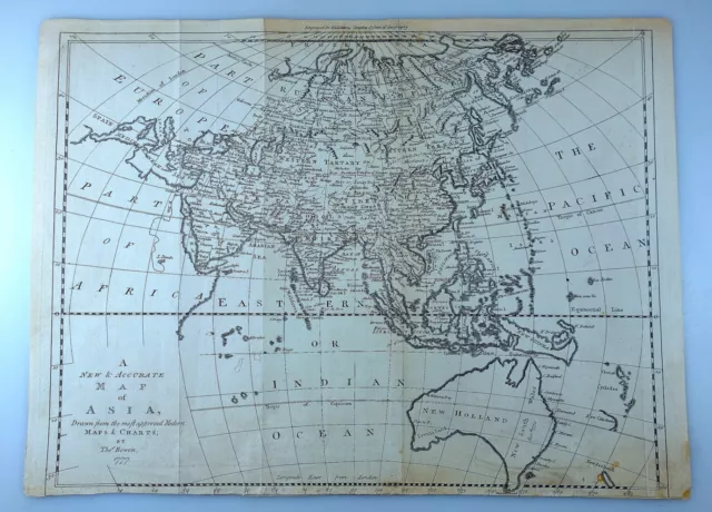 orig. Carte map Kupferstich ASIEN, Bowen 1777 NEW & ACCURATE MAP OF ASIA