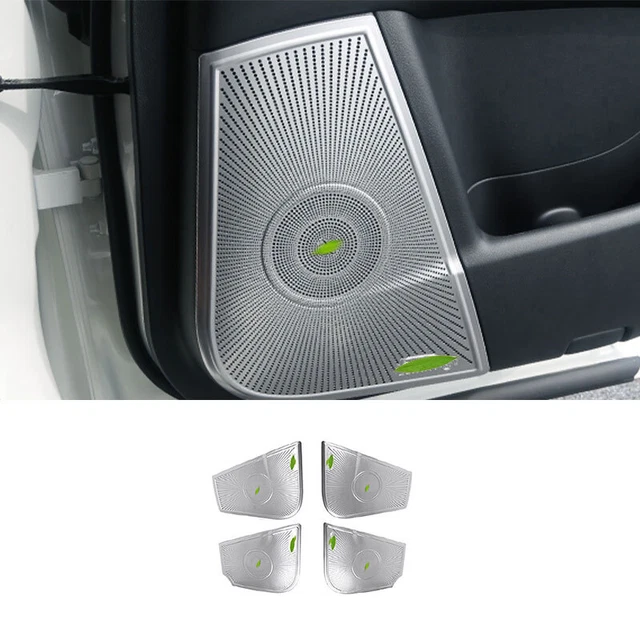 Silver Steel Inner Door Speaker Frame Cover 4pcs For Nissan Armada Y62 2017-2020