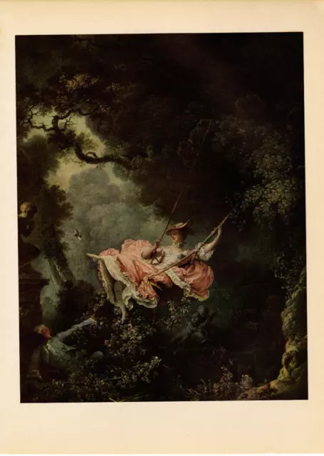 1939 VINTAGE PRINT Painting The Swing Jean Honore Fragonard French School