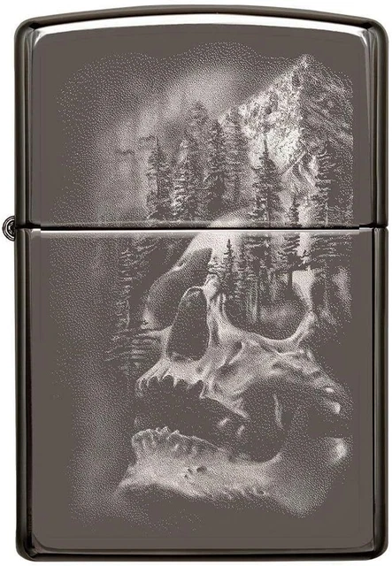Accendino Antivento Zippo 49141 Teschio Uomo Metal Multicolore