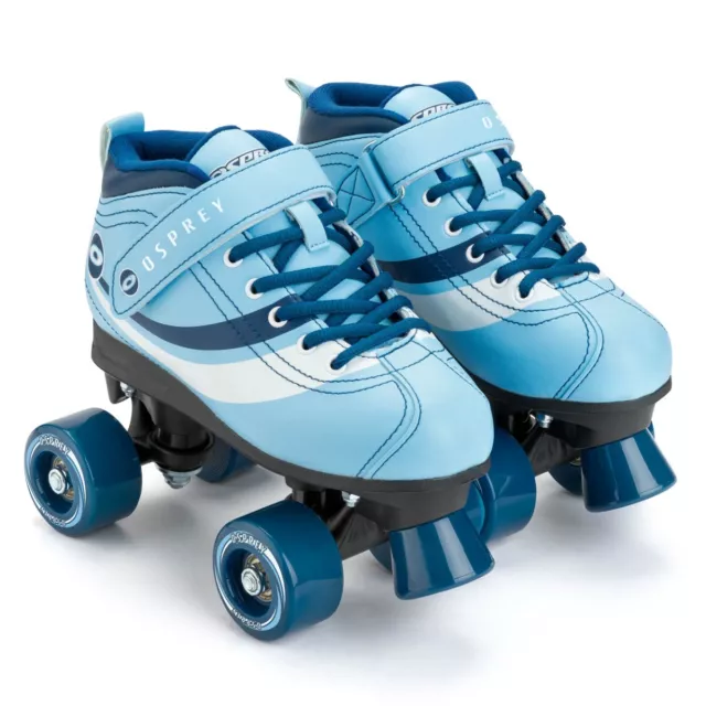 Osprey Disco Quad Roller Skates for Adults and Kids, Retro Roller Boots, Blue